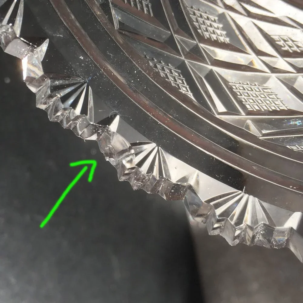 𝐑𝐀𝐑𝐄 ! Waterford Crystal Georgian Strawberry Master Cutter Footed Candy Bowl